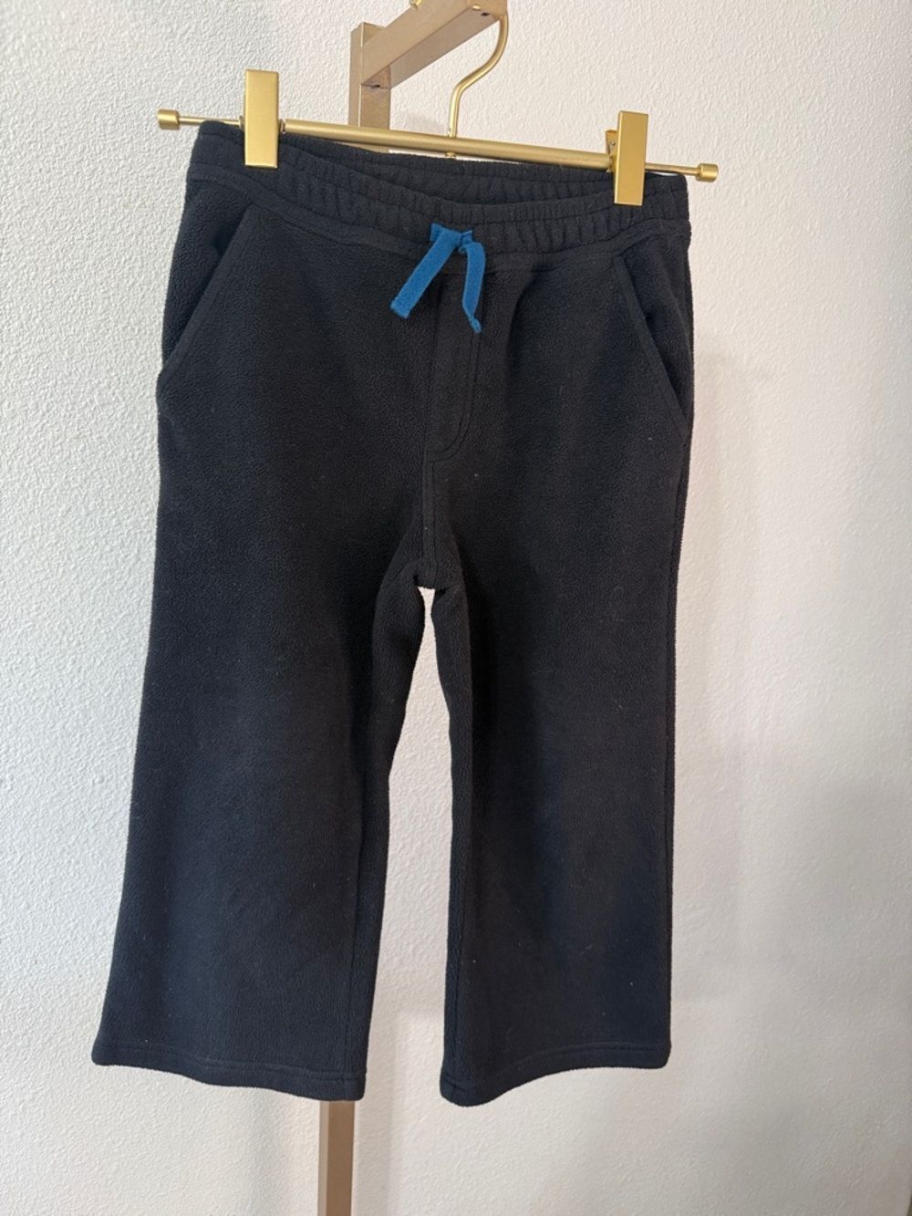 Janie and Jack- Kids Black Fleece Drawstring Pants-  3T